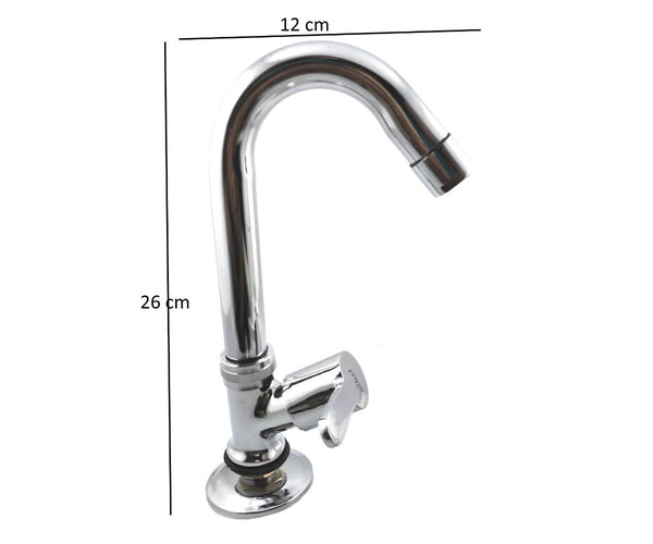 Model Name Swanic09 Full Brass Long Neck Chrome Plated Kitchen and Bathroom Faucet - Deczo