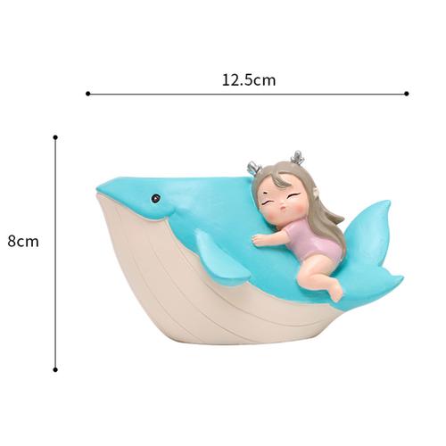 Cute Girl on Whale Resin Succulent Pot - Deczo