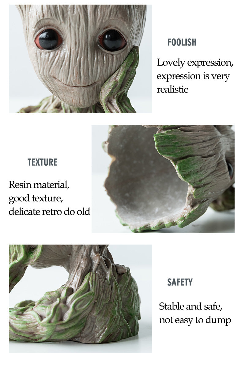 Home Garden Creative  Groot Family Resin Succulent Pot, Desktop Decoration Ornaments Gifts - Deczo