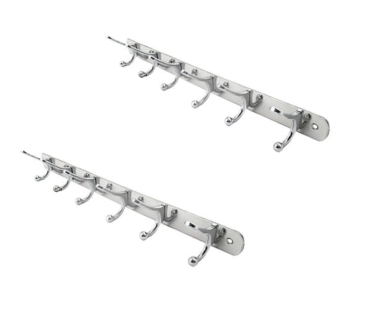 DECZO Long Patti V Shape Stainless Steel Door Hooks/ Hanger (Number of Hanger  2, Number of Legs 6) - Deczo