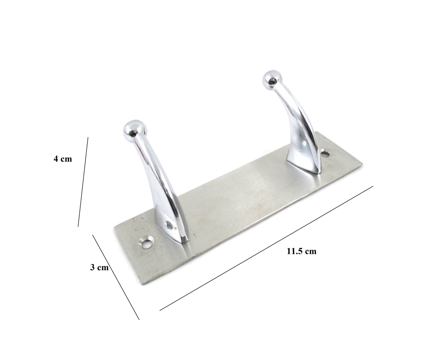 Set of 2 Brass Made Two Legs Platinum Look T11 Door Hanger, Clothes Hanger - Deczo