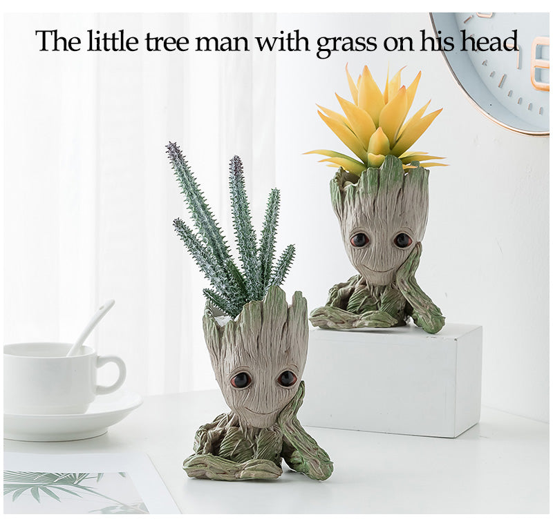 Home Garden Creative  Groot Family Resin Succulent Pot, Desktop Decoration Ornaments Gifts - Deczo