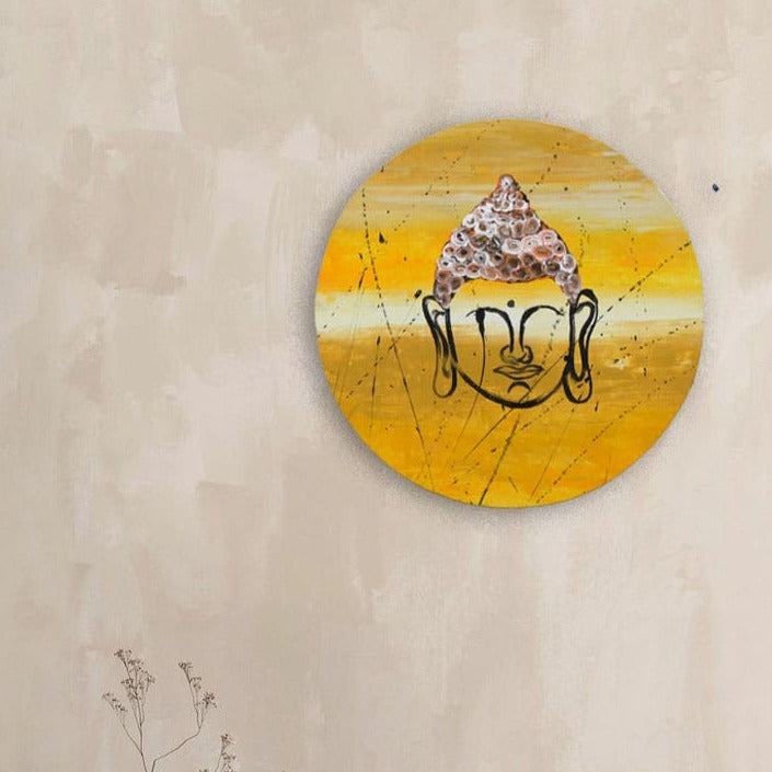 The Rising, Acrylic on Canvas, Handmade, Round Wall Painting - Deczo