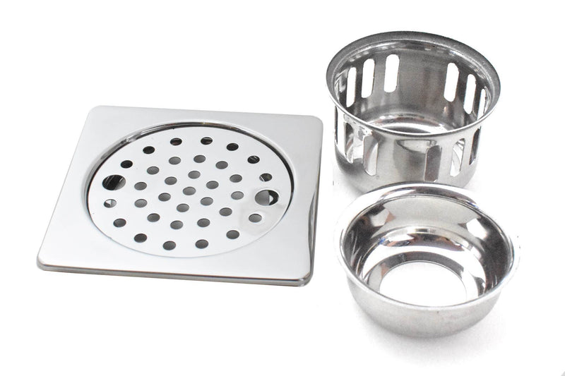 Stainless Steel  5 inch, Bathroom Jali ,Floor Traps, Gutter Jali /Drain Strainer - Deczo