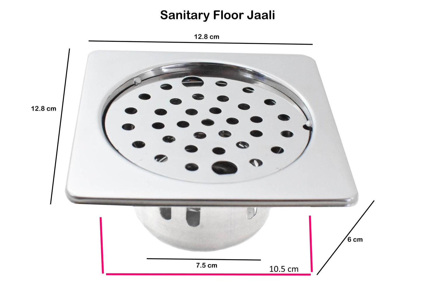 Set of 2 Stainless Steel  5 inch, Bathroom Jali ,Floor Traps, Gutter Jali /Drain Strainer - Deczo