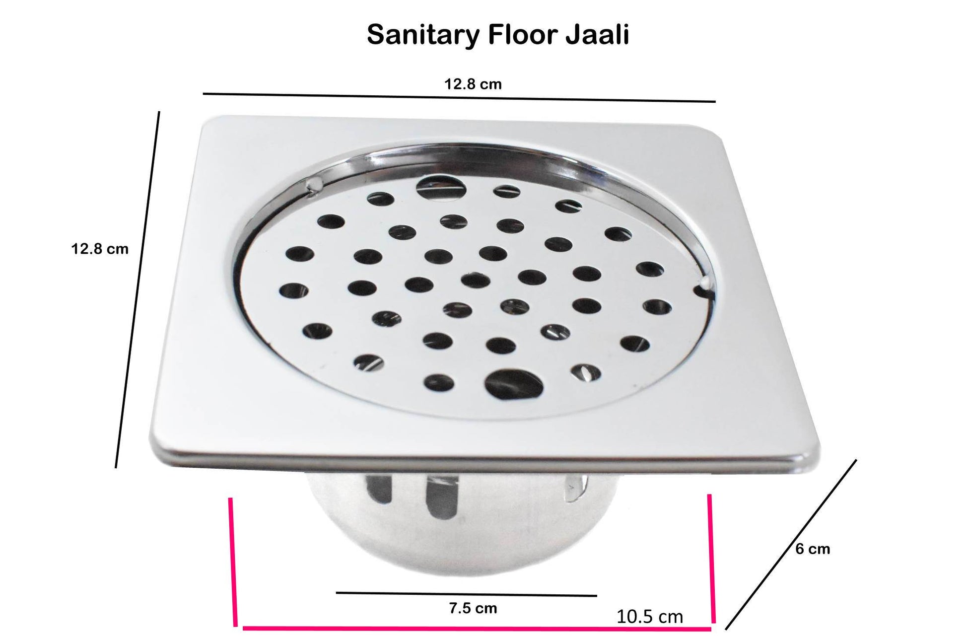 Set of 2 Stainless Steel  5 inch, Bathroom Jali ,Floor Traps, Gutter Jali /Drain Strainer - Deczo