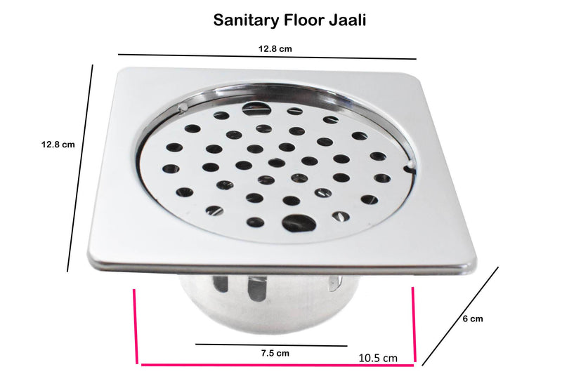 Stainless Steel  5 inch, Bathroom Jali ,Floor Traps, Gutter Jali /Drain Strainer - Deczo