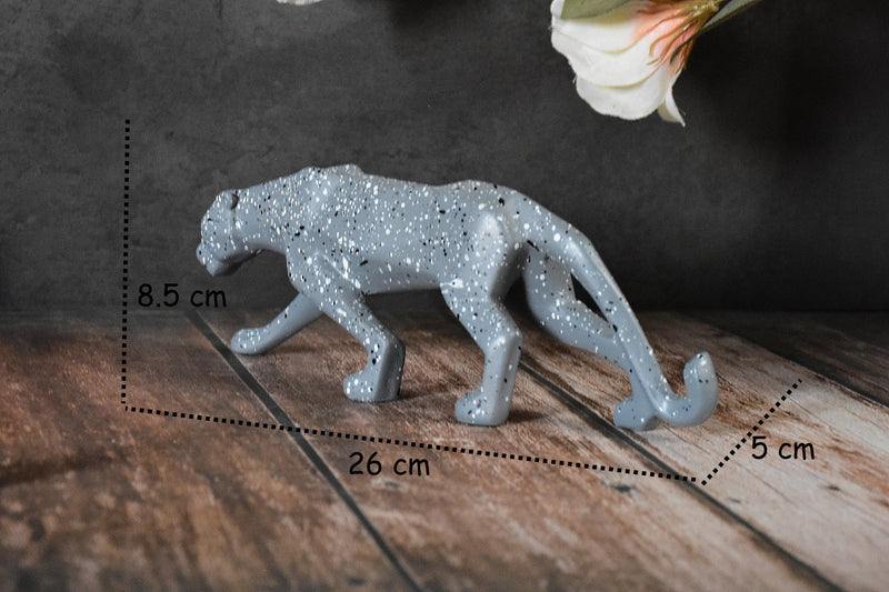 Geometric Panther Statue for Home Office Desktop Decoration Gift : 26 CM, Artistic Grey