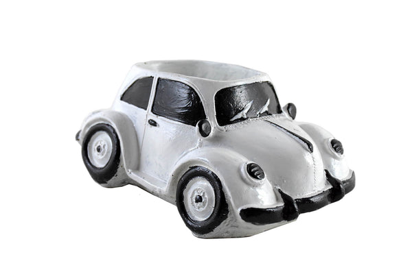 Retro Small Car Resin Succulent Pot for Table , Gift : White Color - Deczo
