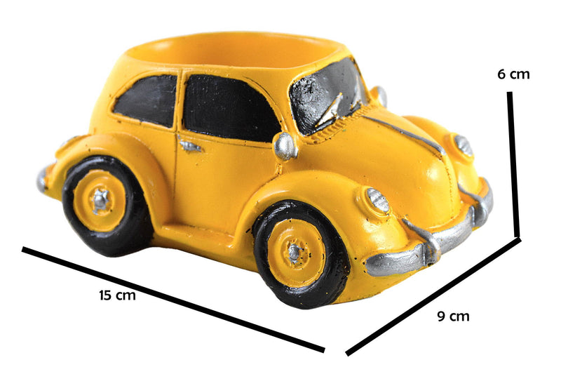 Retro Small Car Resin Succulent Pot for Table , Gift : White Yellow - Deczo