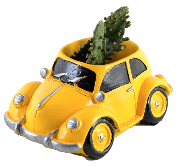 Retro Small Car Resin Succulent Pot for Table , Gift : White Yellow - Deczo