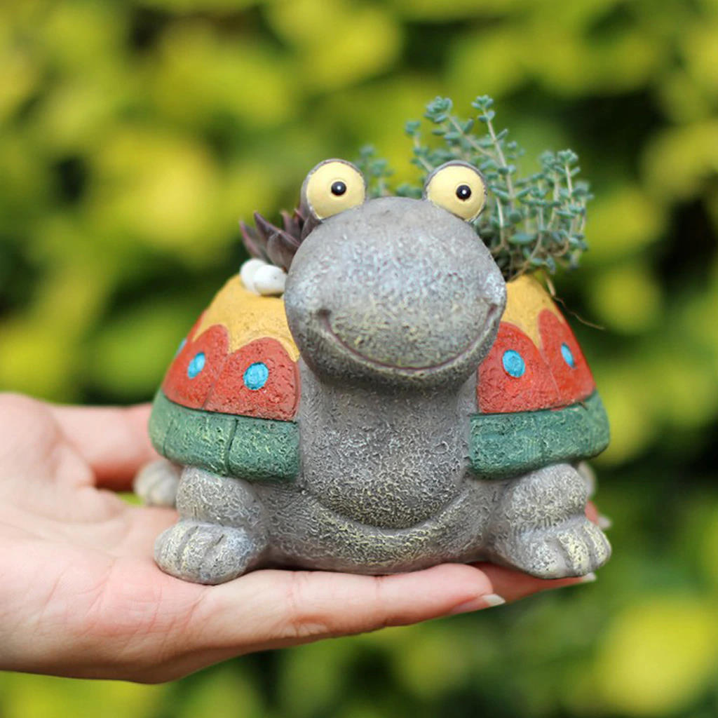 Multicolor Turtle Resin Succulent Pot for Decor, Kids Room,Gift - Deczo