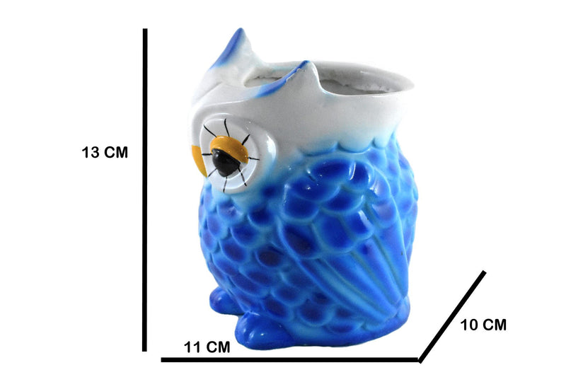 Blue Owl Resin Succulent Pot - Deczo