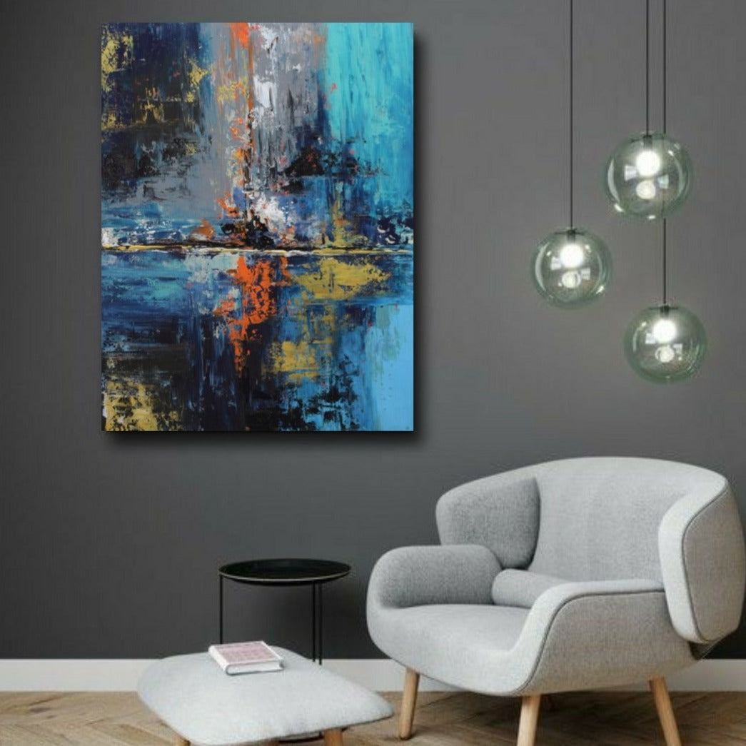 Divine Energy Handmade Acrylic on Canvas Abstract Wall Painting - Deczo