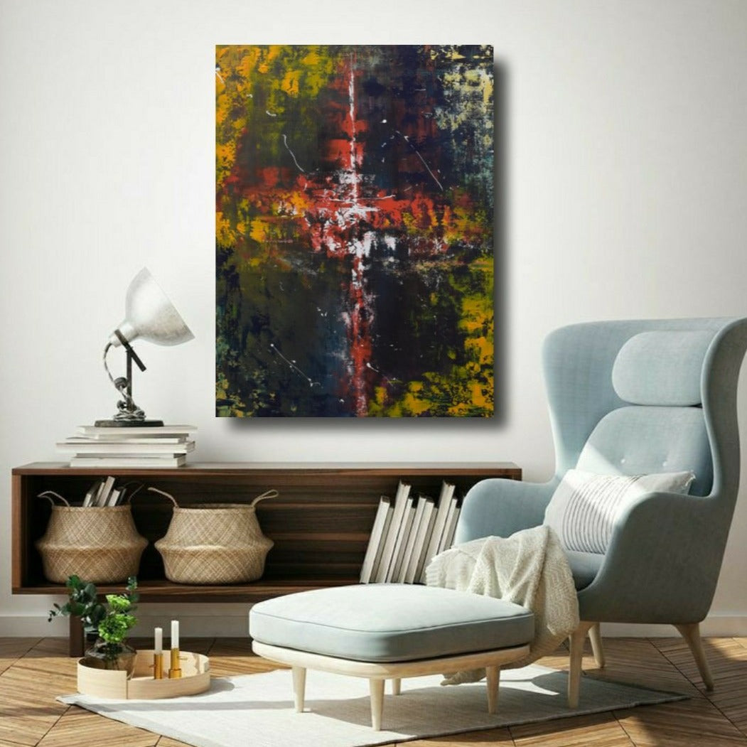 Divine Matrix  Handmade Acrylic on Canvas Abstract Wall Painting - Deczo