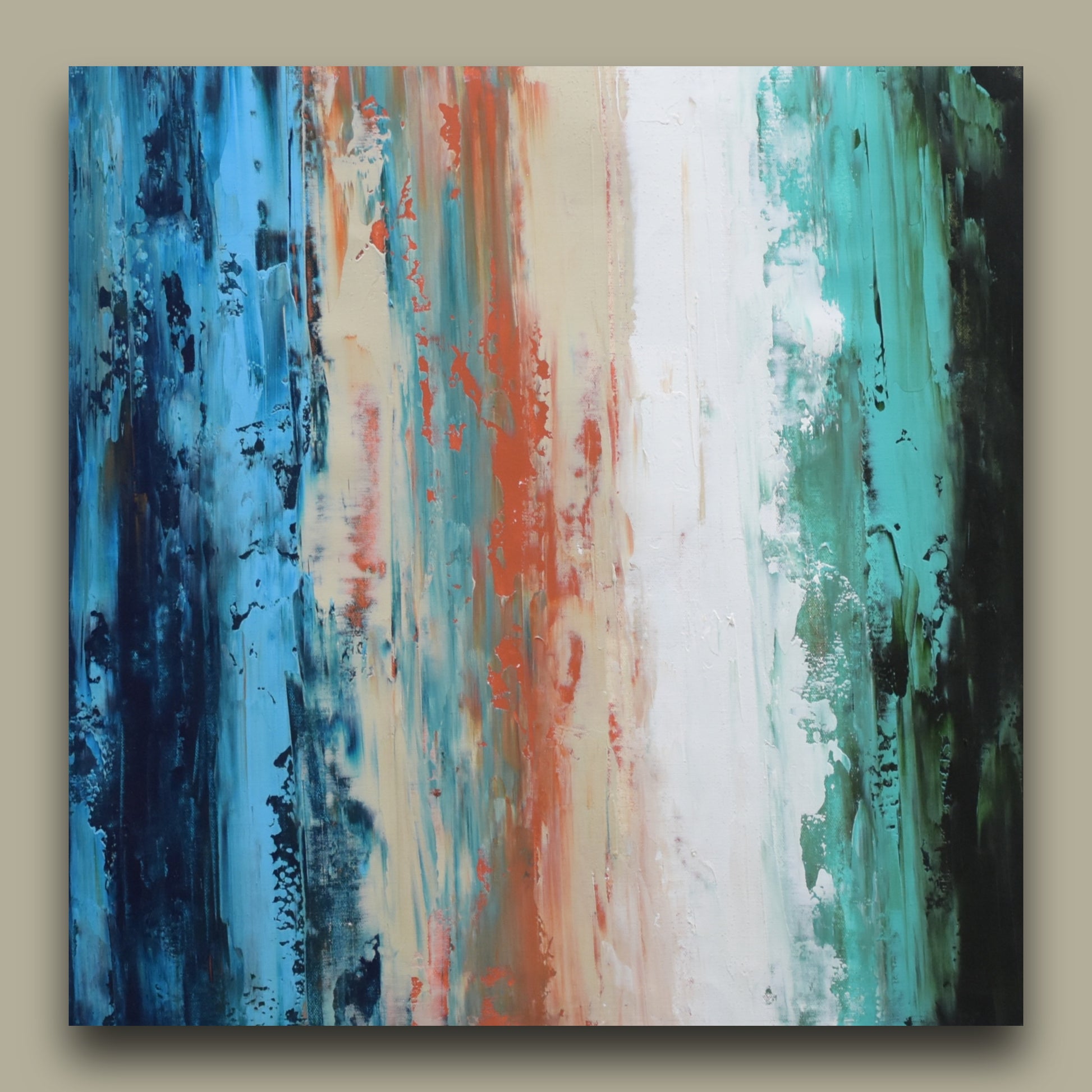 Rapturous, Handmade Canvas Painting : 23x23 inches - Deczo