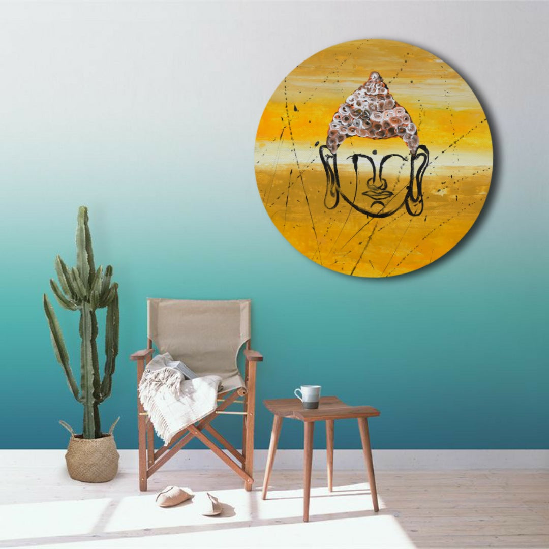 The Rising, Acrylic on Canvas, Handmade, Round Wall Painting - Deczo