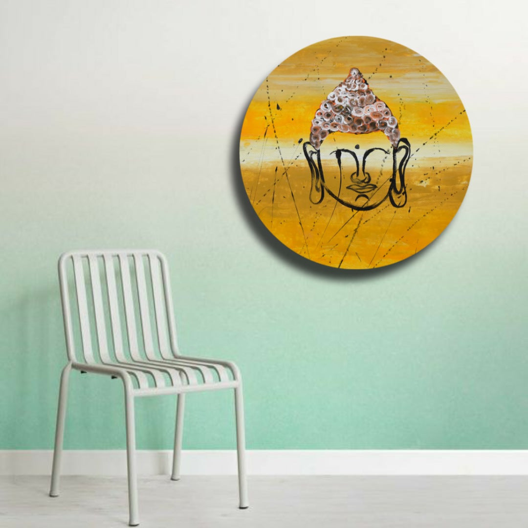 The Rising, Acrylic on Canvas, Handmade, Round Wall Painting - Deczo