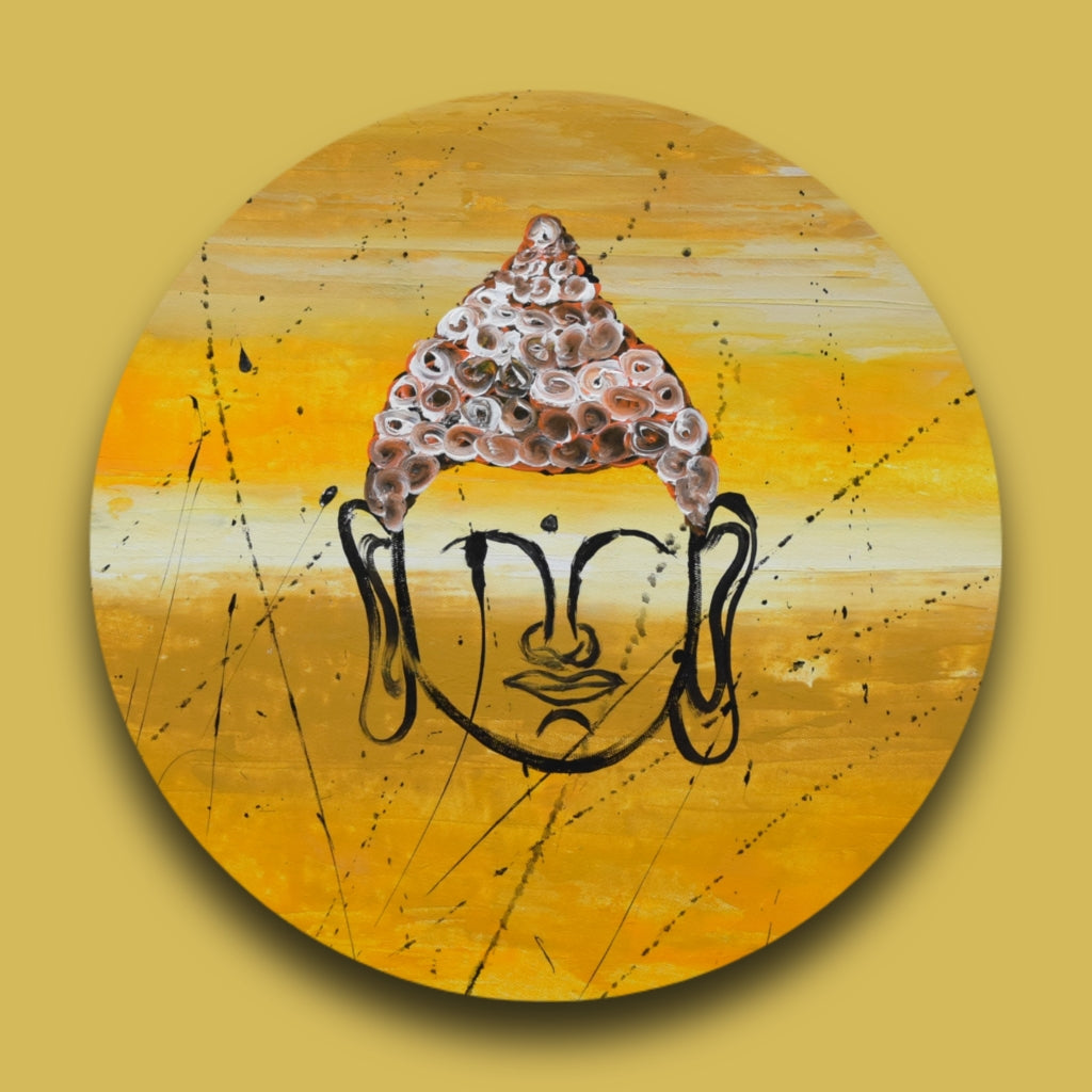 The Rising, Acrylic on Canvas, Handmade, Round Wall Painting - Deczo