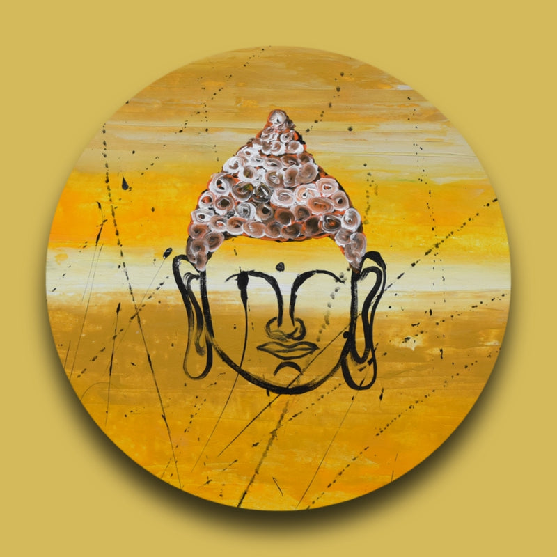 The Rising, Acrylic on Canvas, Handmade, Round Wall Painting - Deczo