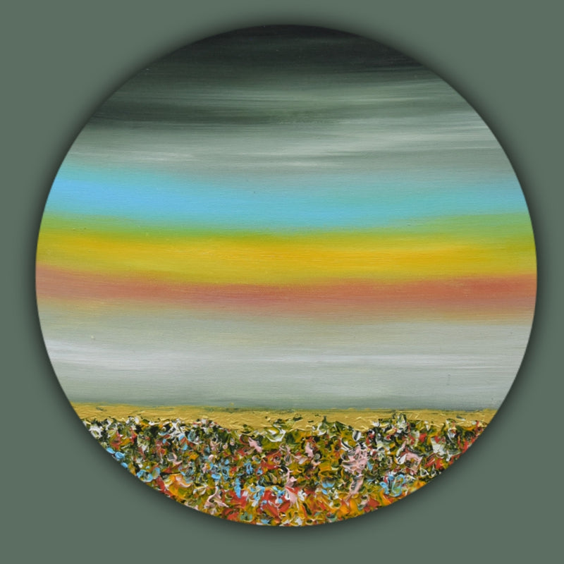 Deep Symphony, Acrylic on Canvas, Handmade, Round Wall Painting - Deczo