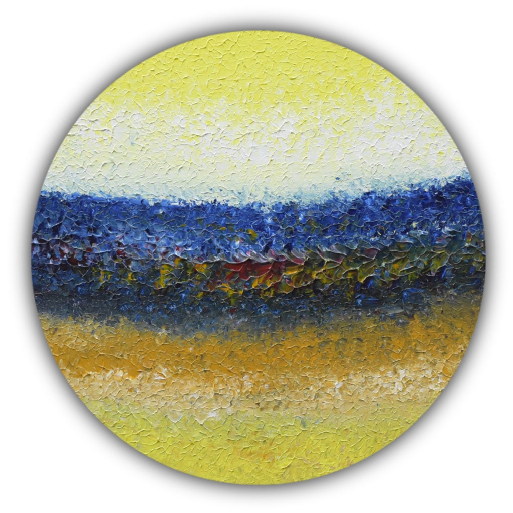 Deep Symphony 2, Acrylic on Canvas, Handmade, Round Wall Painting - Deczo