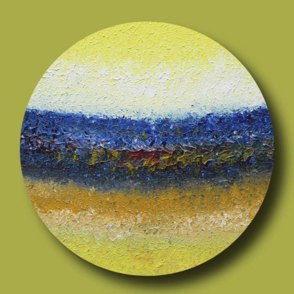 Deep Symphony 2, Acrylic on Canvas, Handmade, Round Wall Painting - Deczo