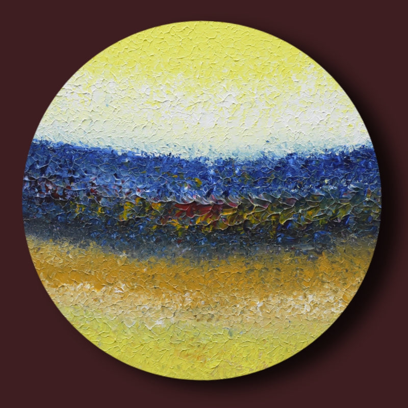 Deep Symphony 2, Acrylic on Canvas, Handmade, Round Wall Painting - Deczo