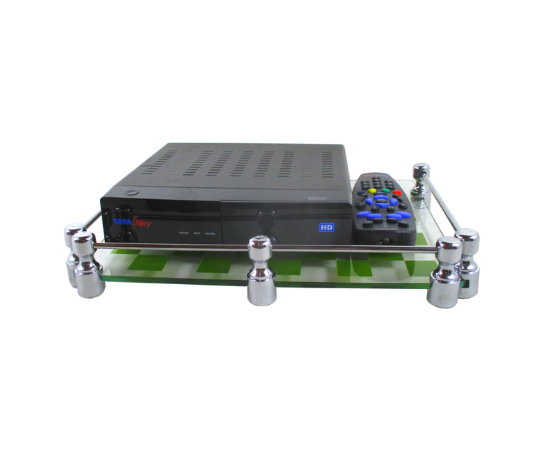 DECZO Premium Quality Pivot Brackets Colorful Multipurpose Set Top Box / Speaker Glass Shelf - Deczo