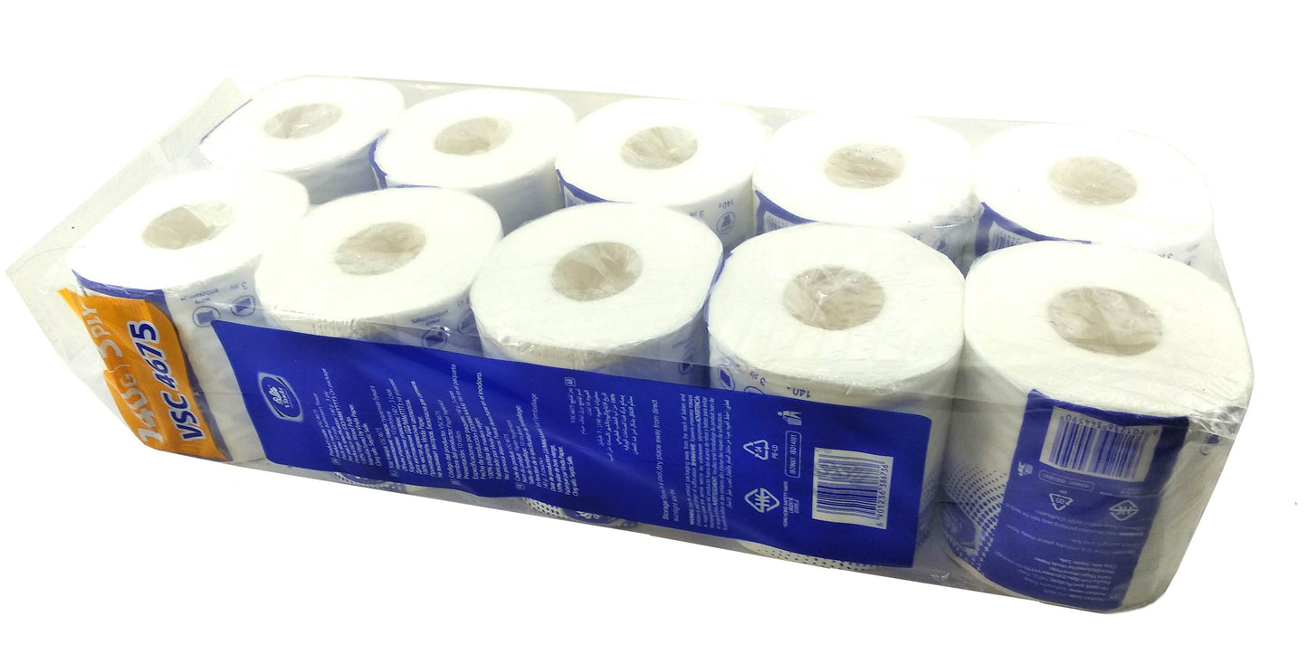 Premium Quality Set of 10 Vinda VSC4675    Bathroom and Toilet Tissue Roll (140 Gram, 18.5 GSM) - Deczo