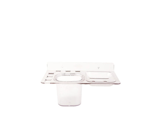 DECZO  3x1 Unbreakable Toothpaste Holder , Soap Holder With Tumbler : Transparent - Deczo