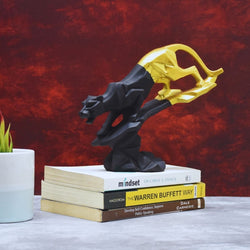 Roaring Panther Resin Statue-Golden Black - Deczo