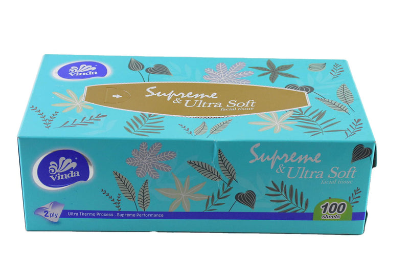 Vinda Box Tissues, Ultra Soft Facial Tissue For Car/Table, 100 Sheets - Deczo