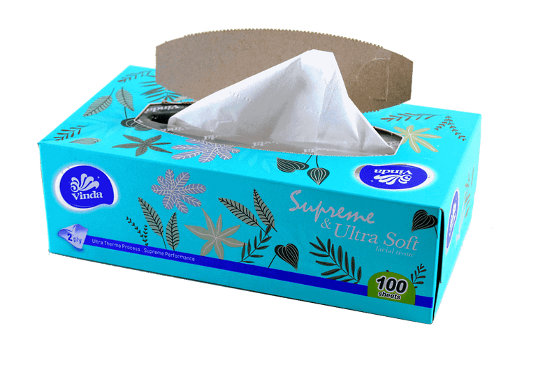 Vinda Box Tissues, Ultra Soft Facial Tissue For Car/Table, 100 Sheets - Deczo