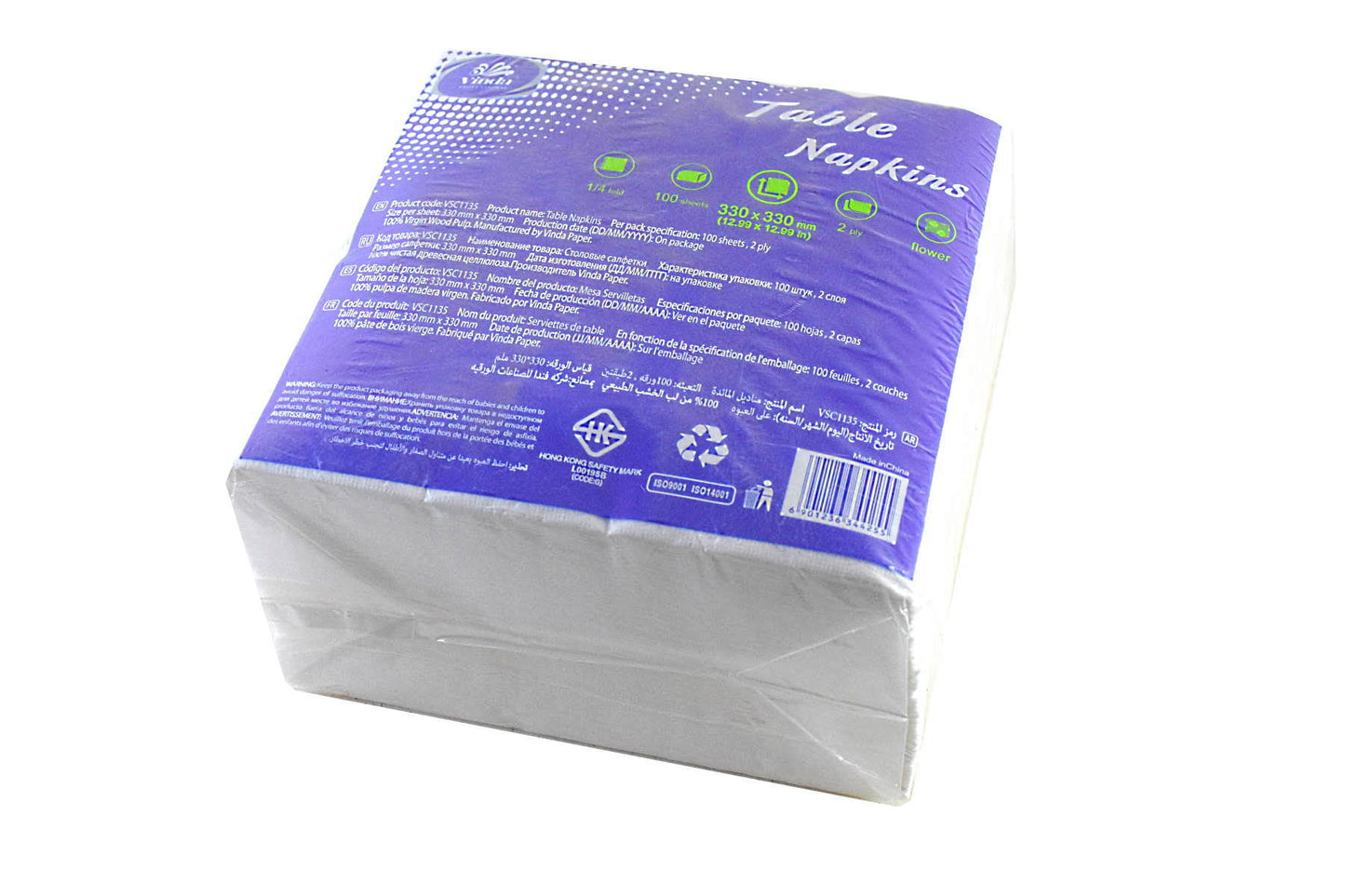 Table Tissues with Great Absorbency , 2 Ply, 100 Sheets - Deczo