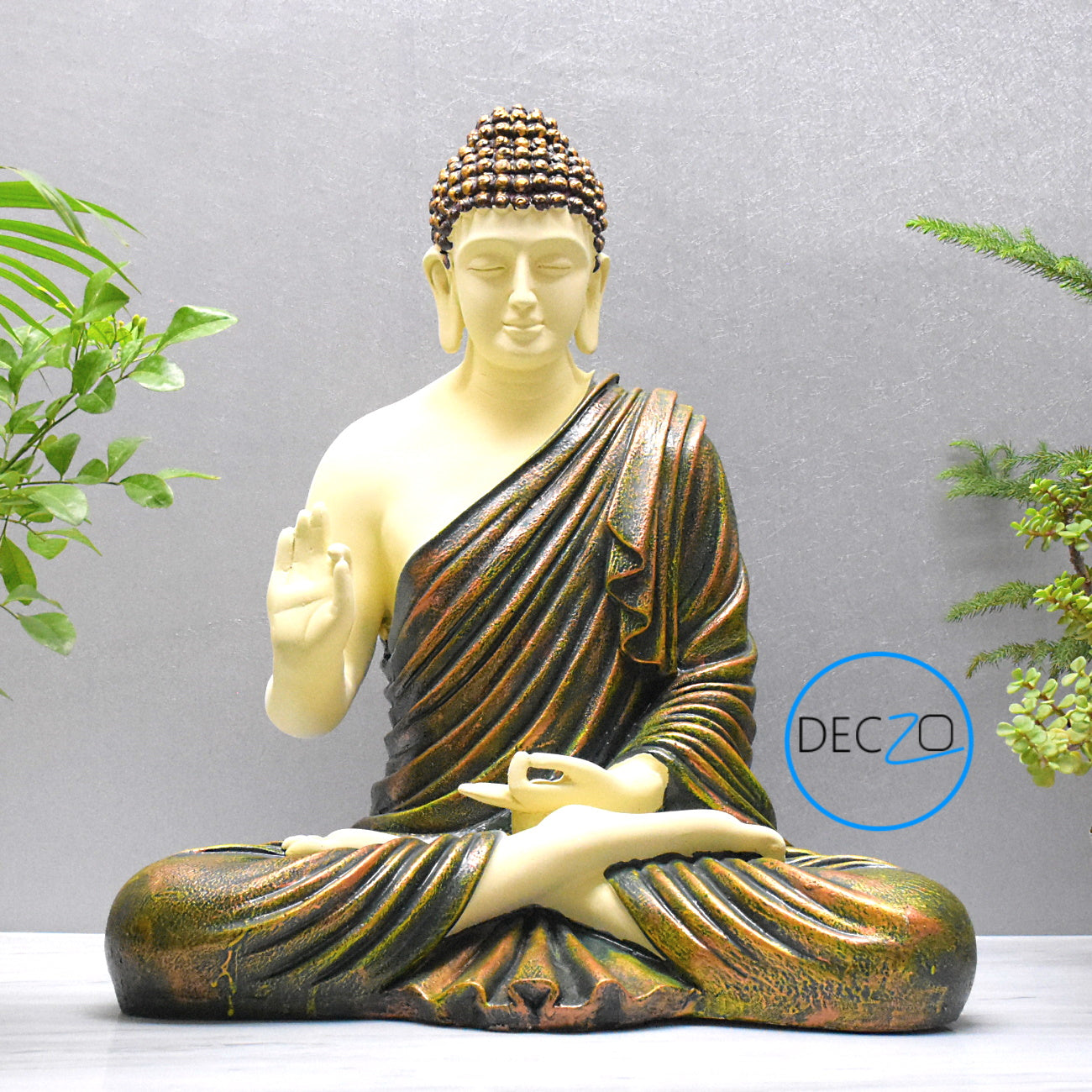 2 Feet Premium Golden Shade Serene Blessing Buddha Idol