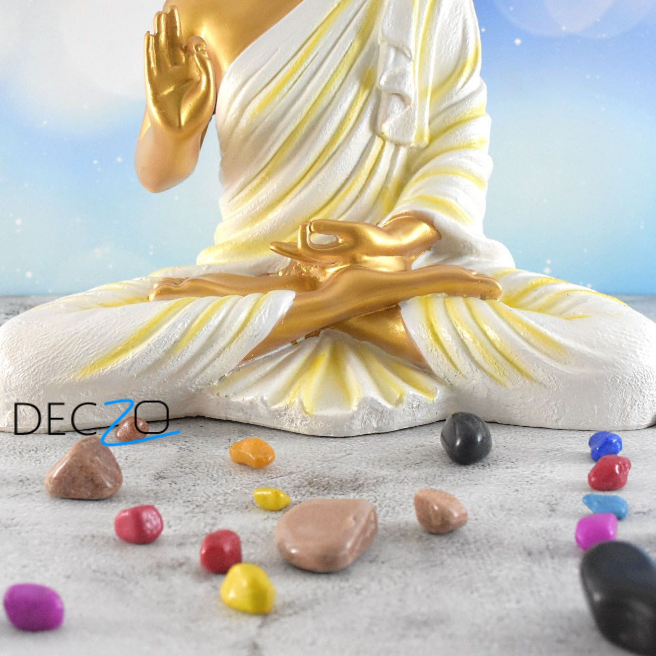 Big Size Meditating Buddha Idol : Golden - Deczo