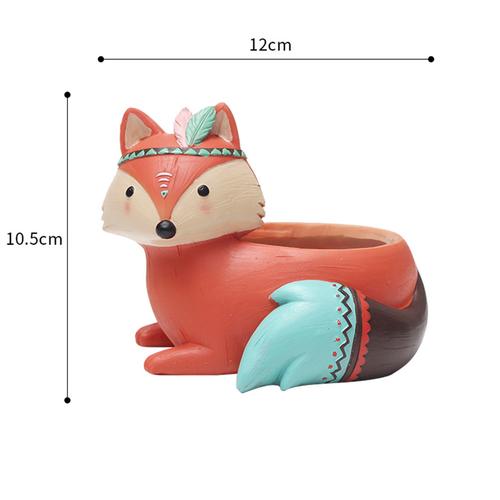 Cute Tribal Fox Resin Succulent Pot - Deczo