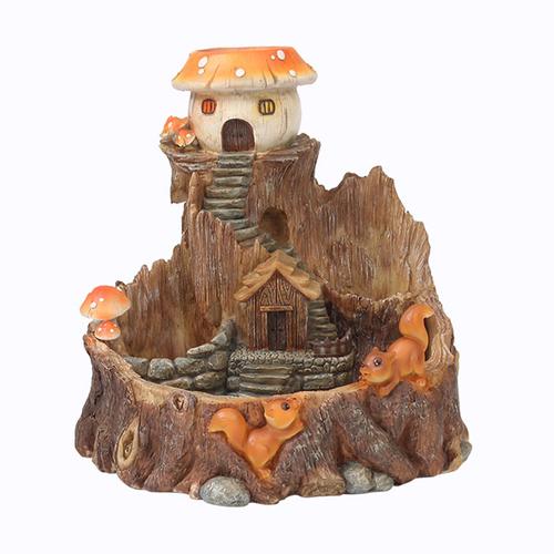 Fairy-tale Mushroom Treehouse Resin Succulent Pot - Deczo