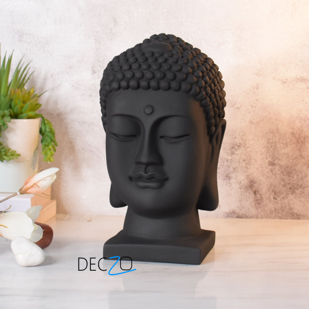 Gracious Buddha Face : Black - Deczo