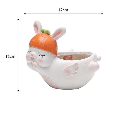 Cute Flying Rabbit Resin Succulent Pot - Deczo