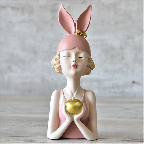 The Girl holding apple : Pink - Deczo