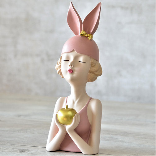 The Girl holding apple : Pink - Deczo