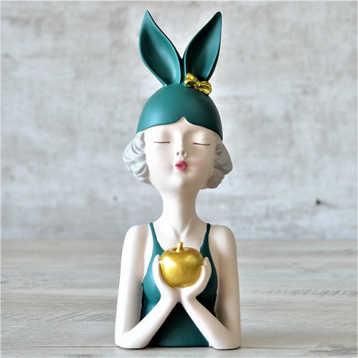 The Girl holding apple : Teal - Deczo
