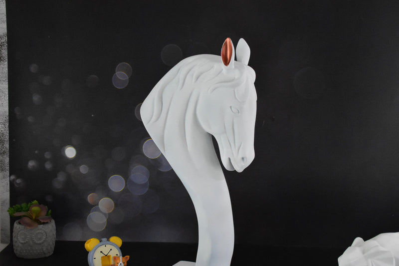 XL The Statement Stallion Statue- Milky White - Deczo