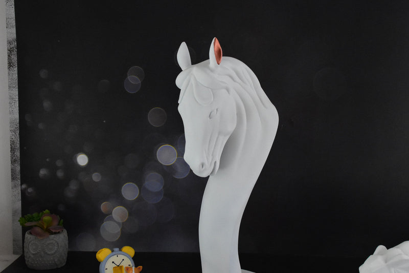 XL The Statement Stallion Statue- Milky White - Deczo