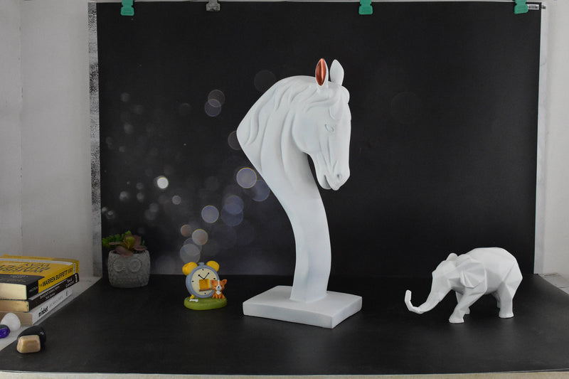 XL The Statement Stallion Statue- Milky White - Deczo