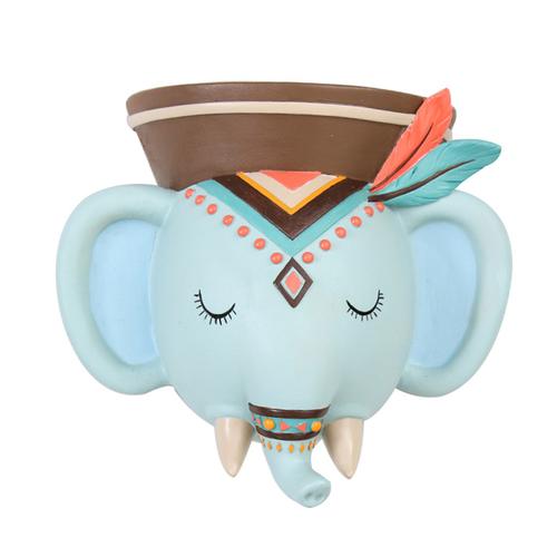 Hanging Tribal Elephant Resin Succulent Pot - Deczo