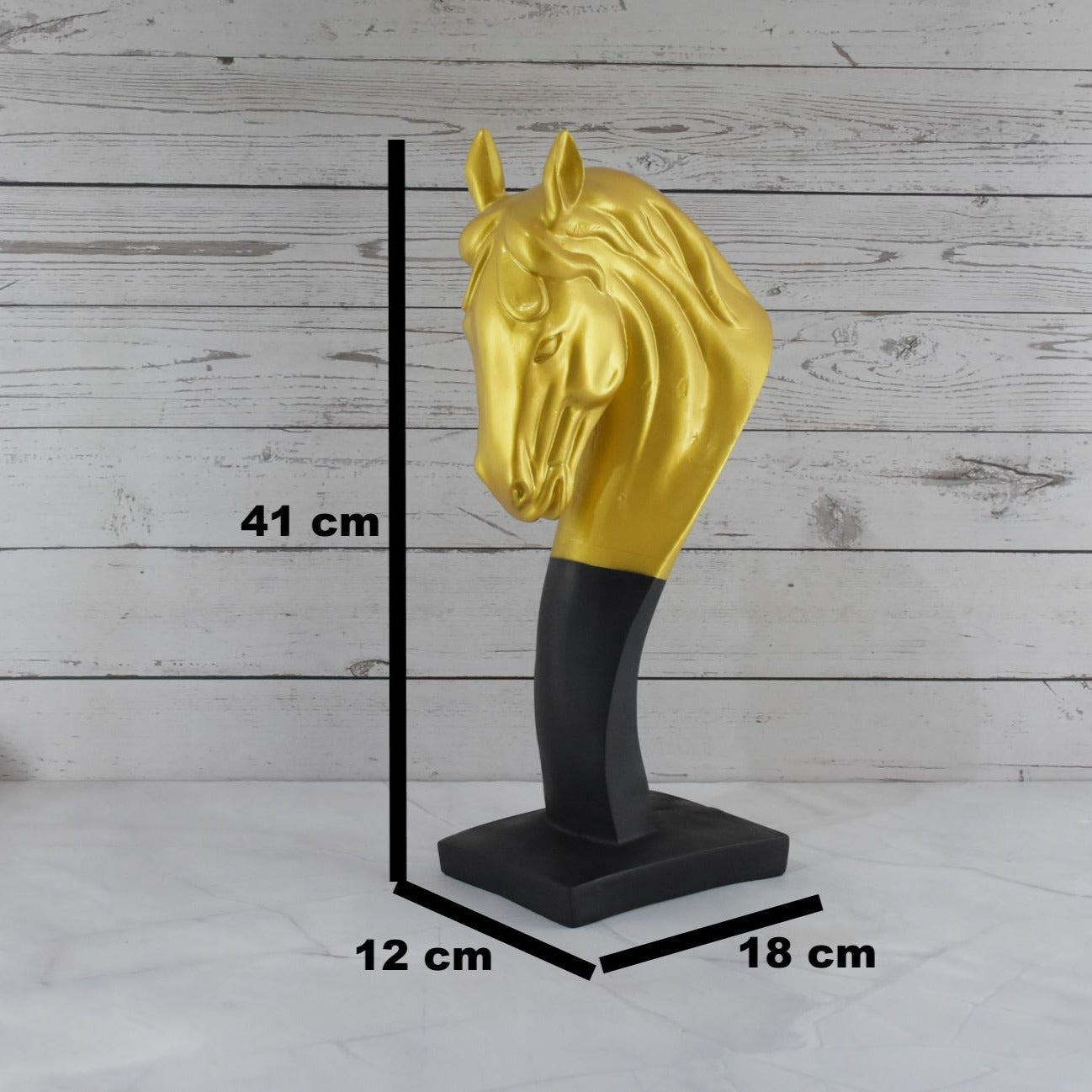 XL The Statement Stallion Statue- Golden Black - Deczo