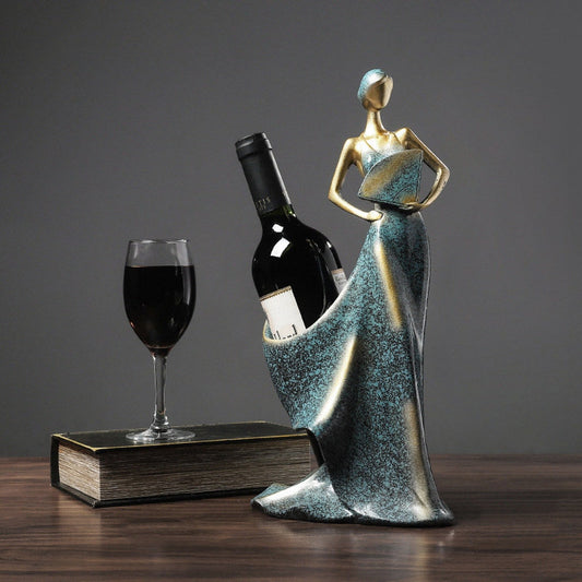 Luxury Lady wine bottle holder : Blue - Deczo